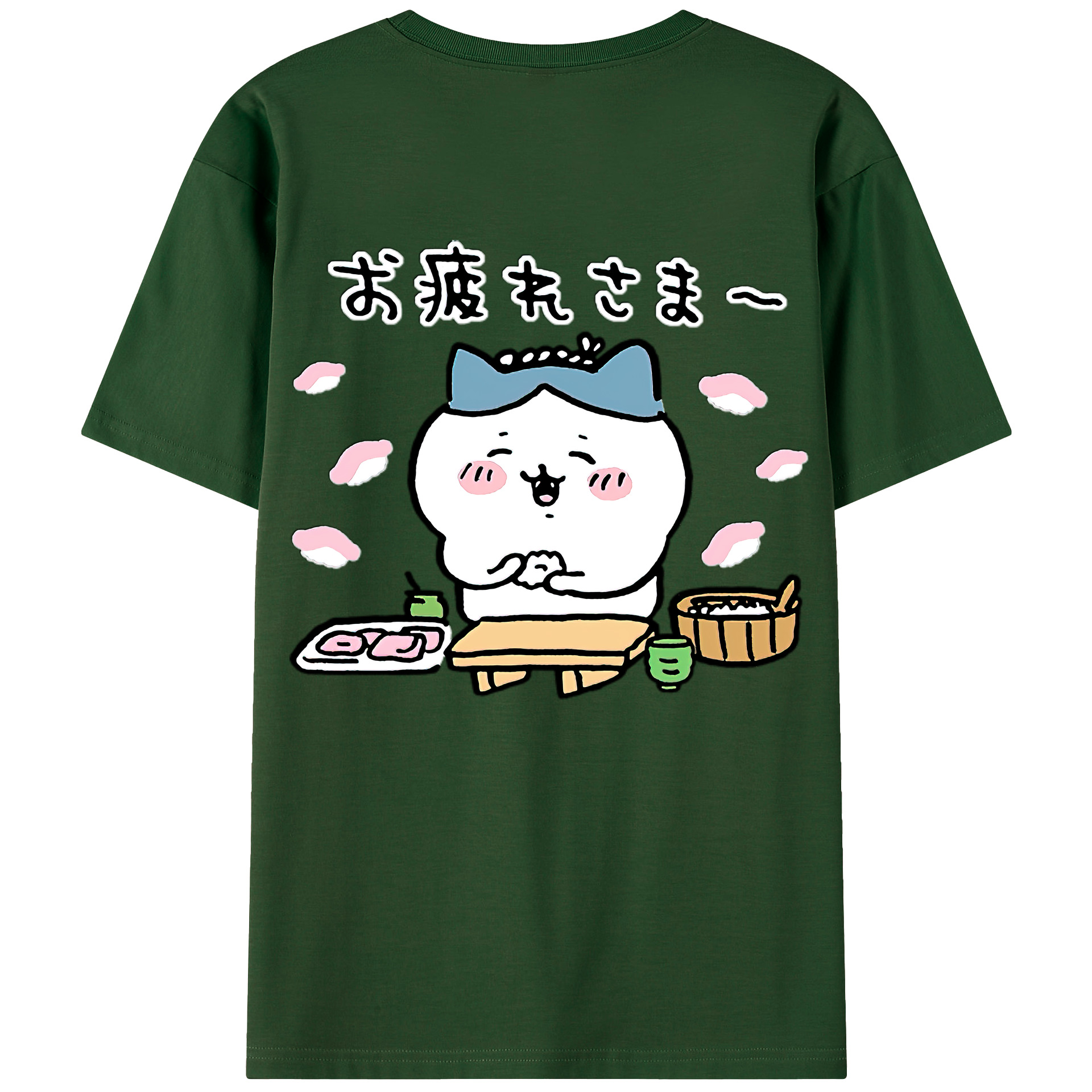 （画像用） ちいかわ ハチワレ Chii-kawa hachiware 綿100％半袖Tシャツ（背面プリント）